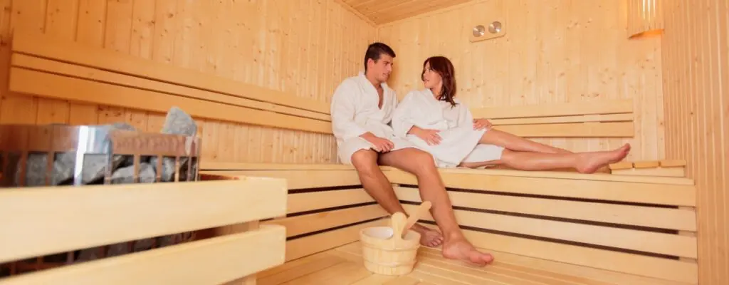 Sauna being used