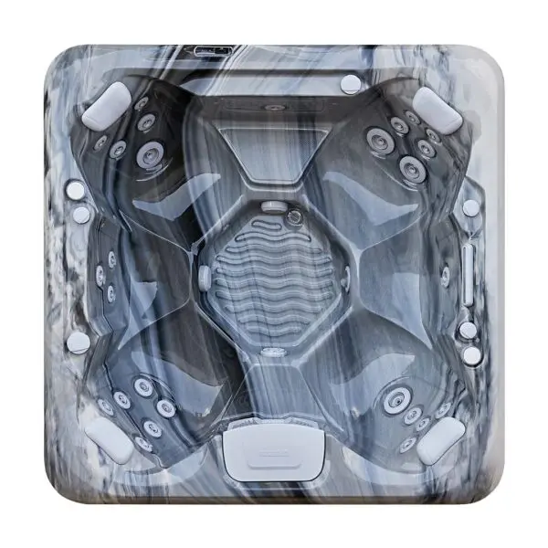 aquasolus cove hot tub overhead view in odyssey colour shell