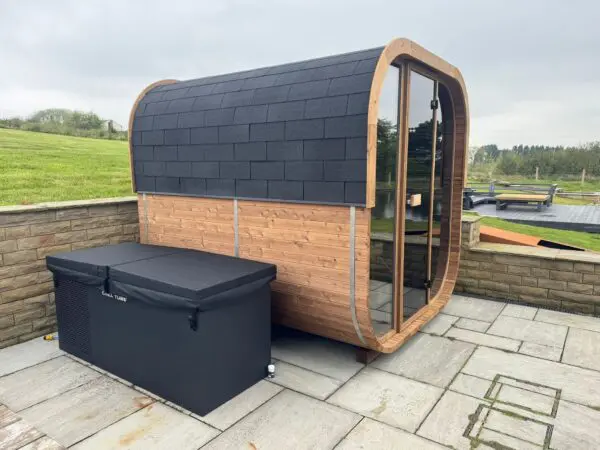 hot box 210 sauna on patio