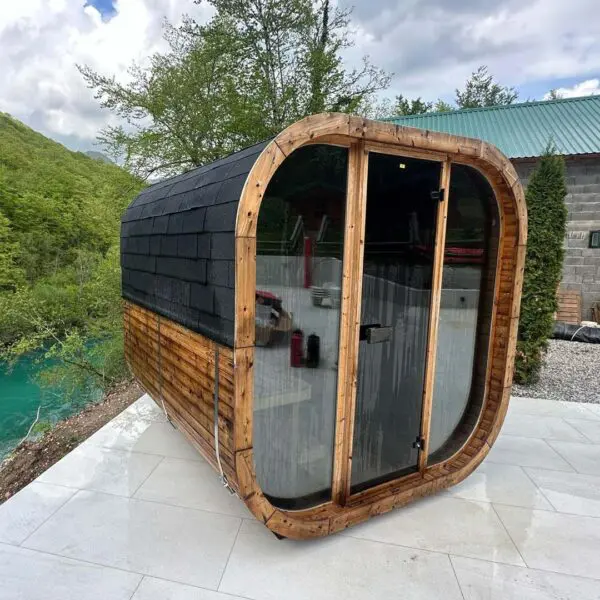 hot box 210 in landscape setting on patio