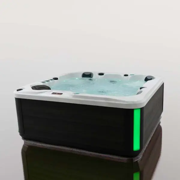 amara luxe hot tub overhead view with led lighting