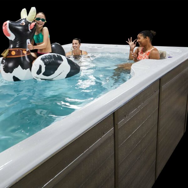 Hydropool Aquatic Collection Aqua Play 13 Family Fun Pool with people playing in spa