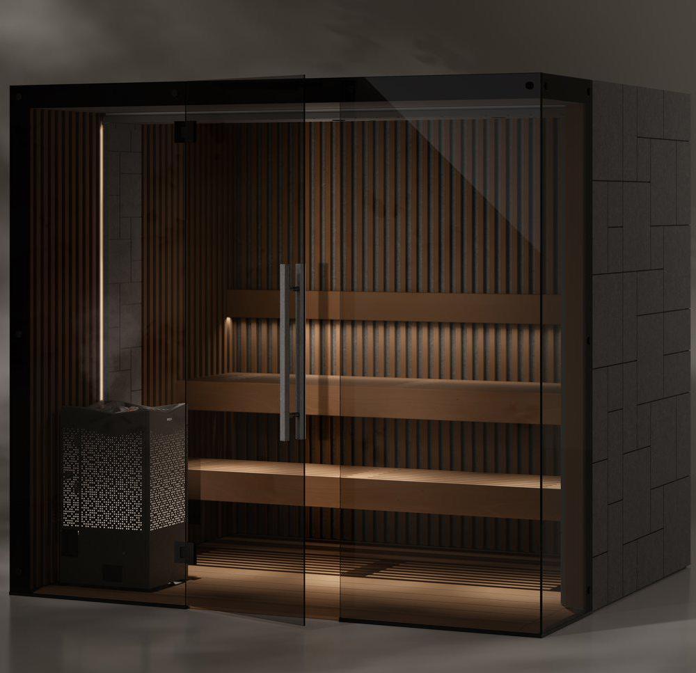 Tylo Reflection Glass Corner Rib Sauna Small