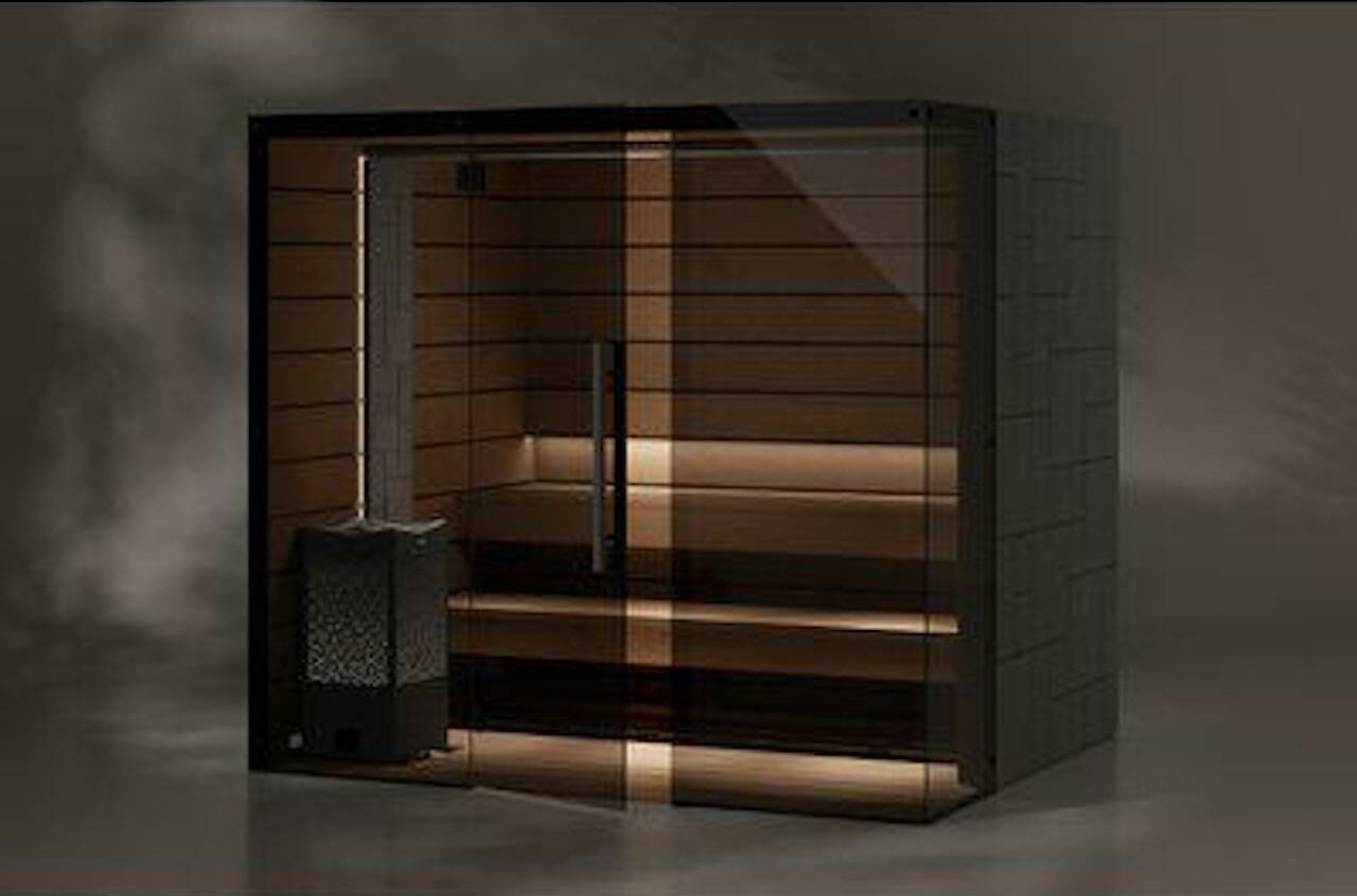 Tylo Reflection Glass Corner Wide Sauna Small