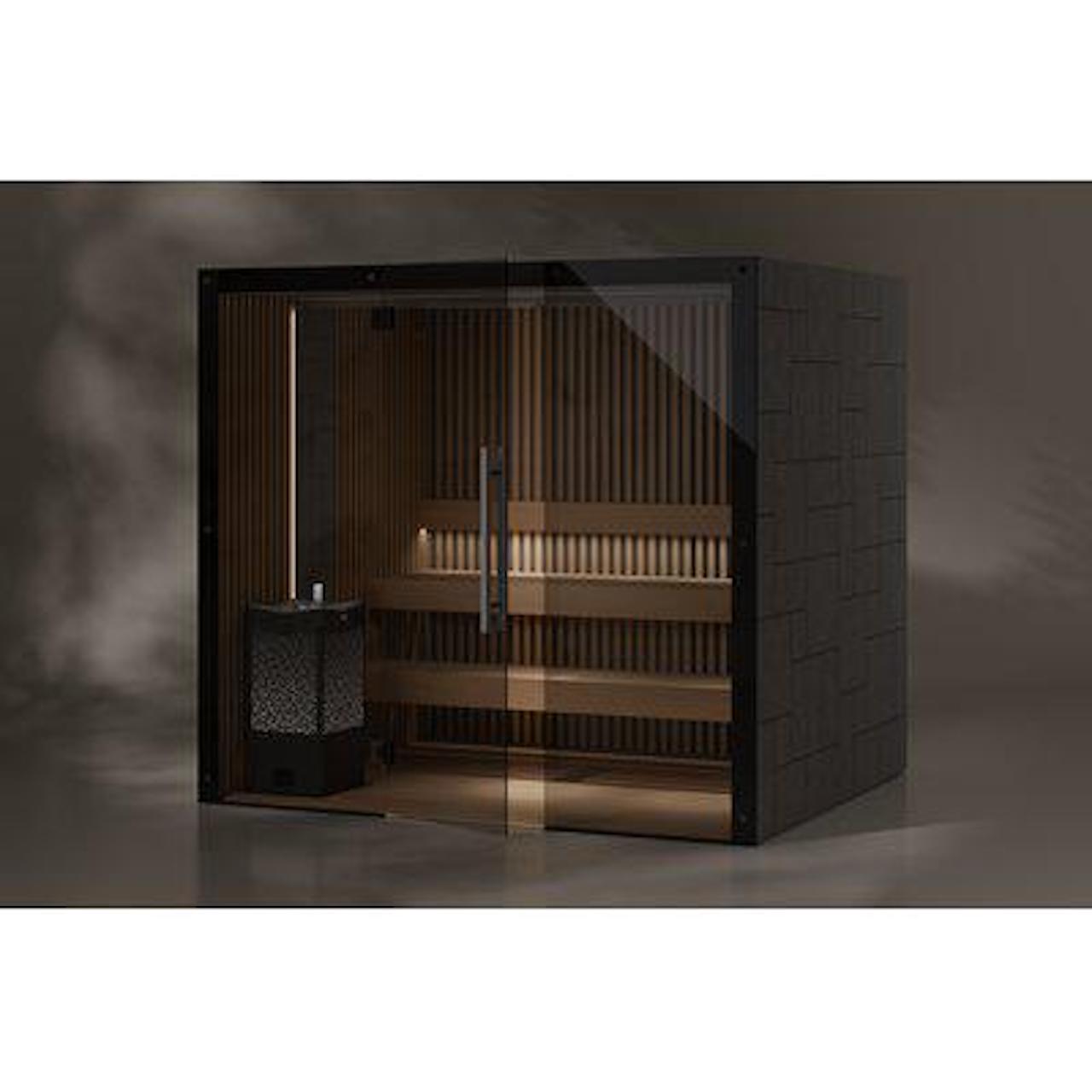 Tylo Reflection Glass Front Rib Sauna Small