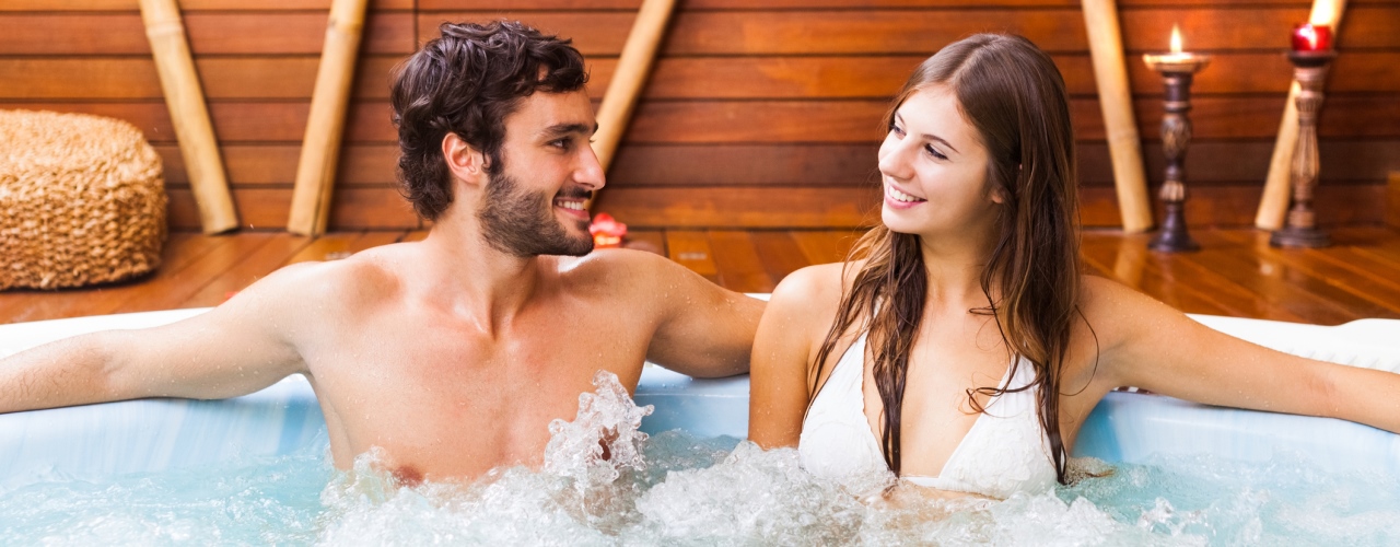 couple in hot tub